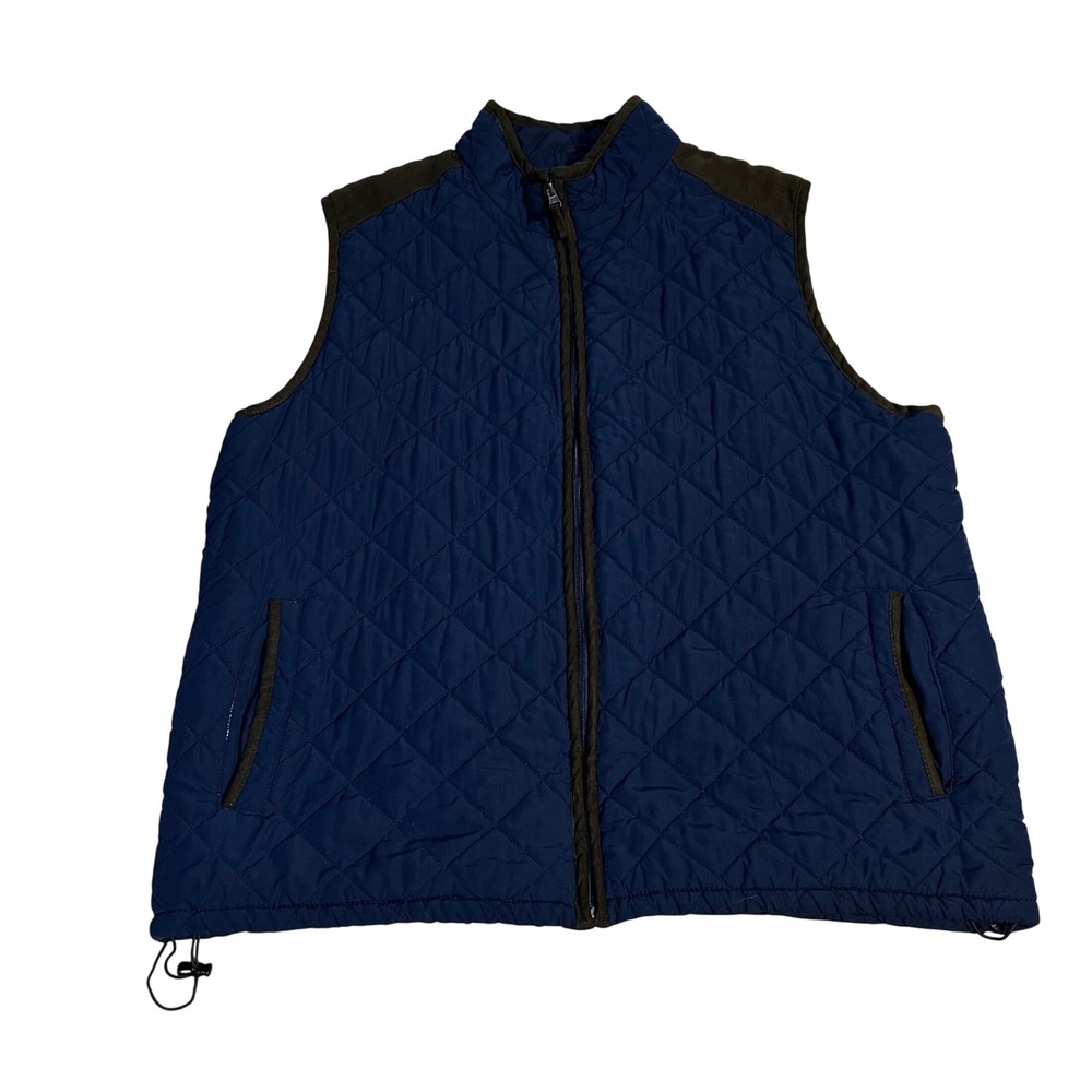 Coleman Quilted Vest Navy Blue Puffer Full Zip Pockets Men's XXL
